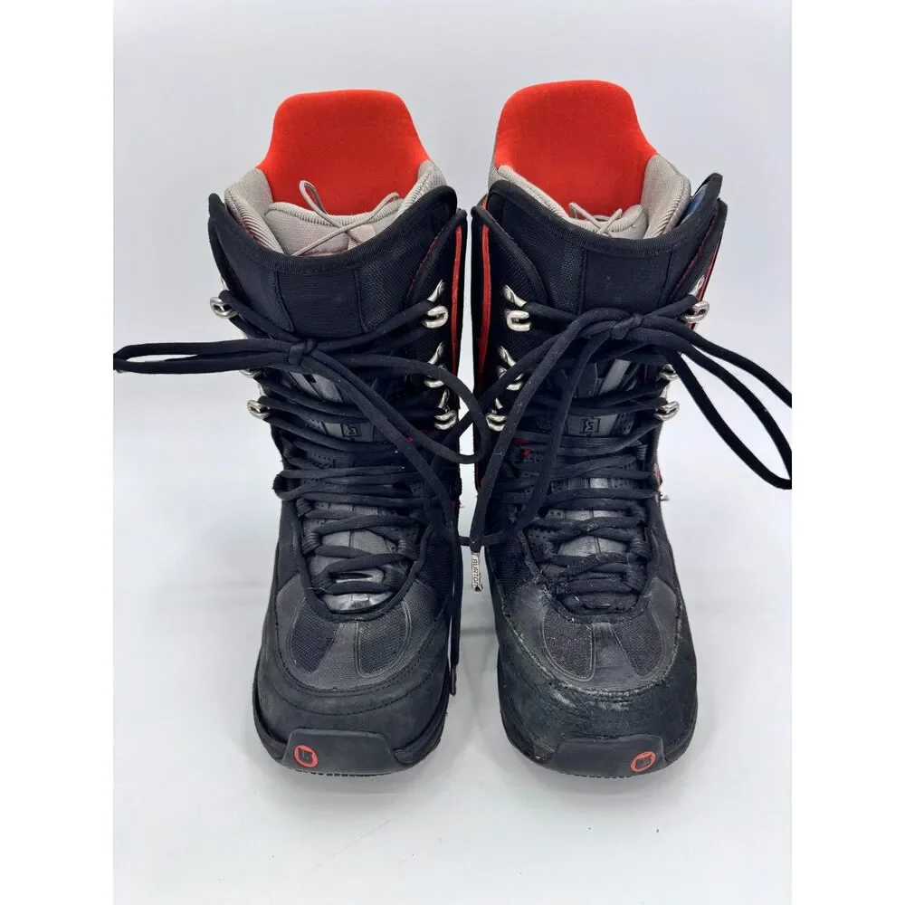 BURTON Driver Men's Black Rust Red Orange Snowboard Boots Size 8